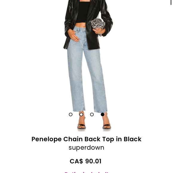 Super down Penelope Chain Black Top in Black - Picture 2 of 5